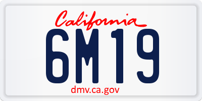 CA license plate 6M19