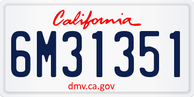 CA license plate 6M31351