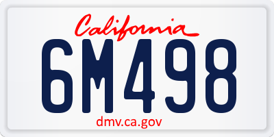 CA license plate 6M498