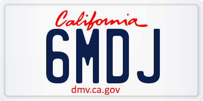 CA license plate 6MDJ