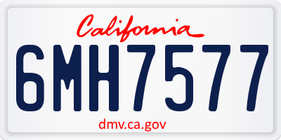 CA license plate 6MH7577