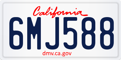 CA license plate 6MJ588