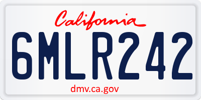 CA license plate 6MLR242