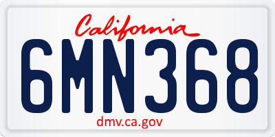 CA license plate 6MN368