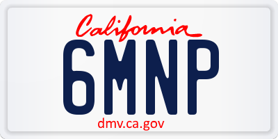 CA license plate 6MNP