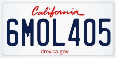 CA license plate 6MOL405