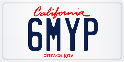 CA license plate 6MYP