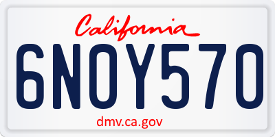 CA license plate 6N0Y570