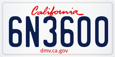 CA license plate 6N3600