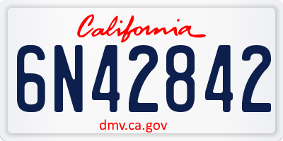 CA license plate 6N42842