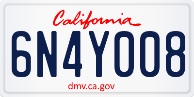 CA license plate 6N4Y008