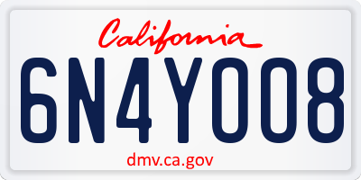 CA license plate 6N4YOO8