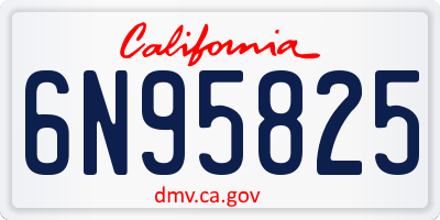 CA license plate 6N95825