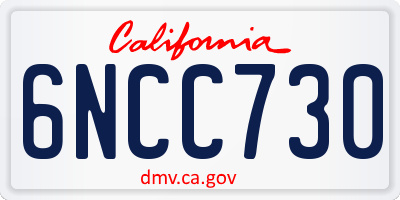 CA license plate 6NCC730