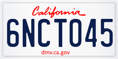 CA license plate 6NCT045