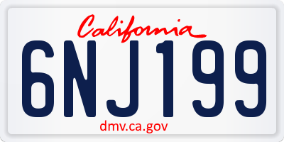 CA license plate 6NJ199