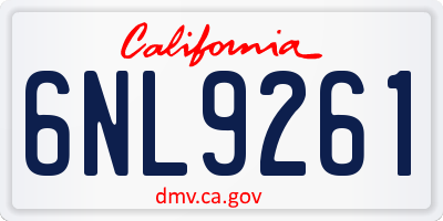 CA license plate 6NL9261