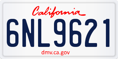 CA license plate 6NL9621