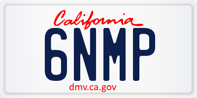 CA license plate 6NMP