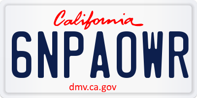 CA license plate 6NPAOWR