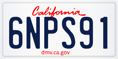 CA license plate 6NPS91