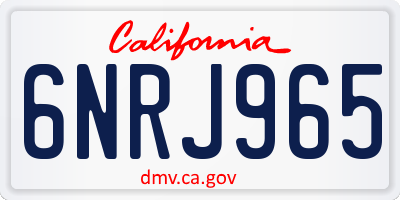 CA license plate 6NRJ965