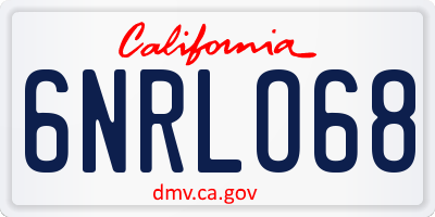 CA license plate 6NRLO68