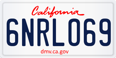 CA license plate 6NRLO69