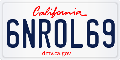 CA license plate 6NROL69