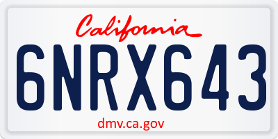 CA license plate 6NRX643