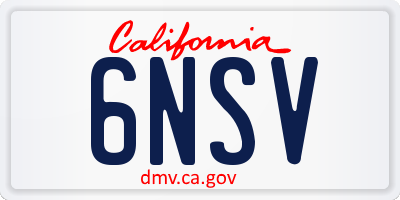 CA license plate 6NSV