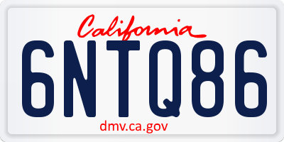 CA license plate 6NTQ86