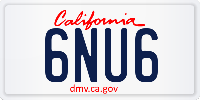 CA license plate 6NU6