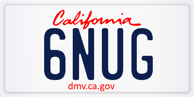 CA license plate 6NUG