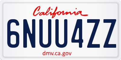 CA license plate 6NUU4ZZ