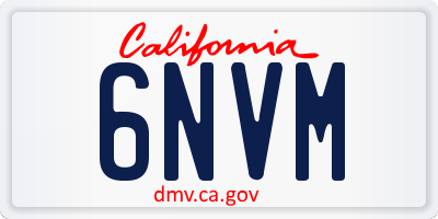 CA license plate 6NVM