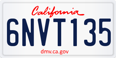 CA license plate 6NVT135