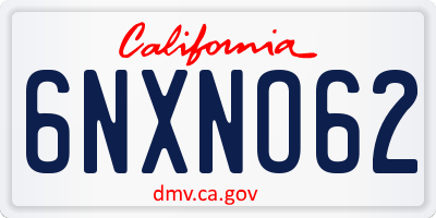 CA license plate 6NXNO62