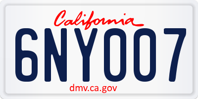 CA license plate 6NY007