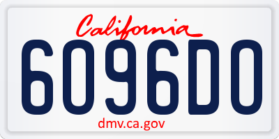 CA license plate 6O96DO