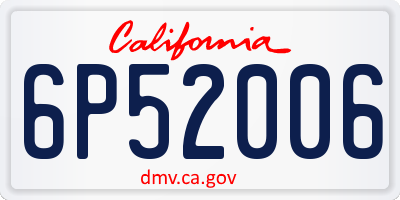 CA license plate 6P52006