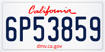 CA license plate 6P53859