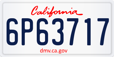 CA license plate 6P63717