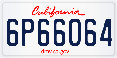 CA license plate 6P66064