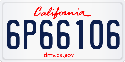 CA license plate 6P66106