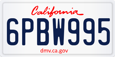 CA license plate 6PBW995