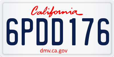 CA license plate 6PDD176