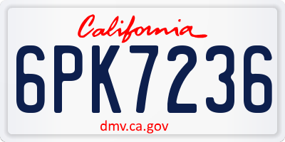 CA license plate 6PK7236