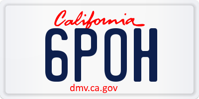 CA license plate 6POH