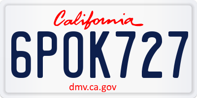 CA license plate 6POK727